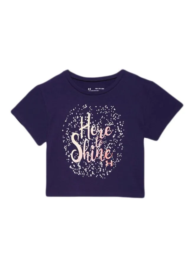 UNDER ARMOUR Here To Shine Printed T-Shirt Blue
