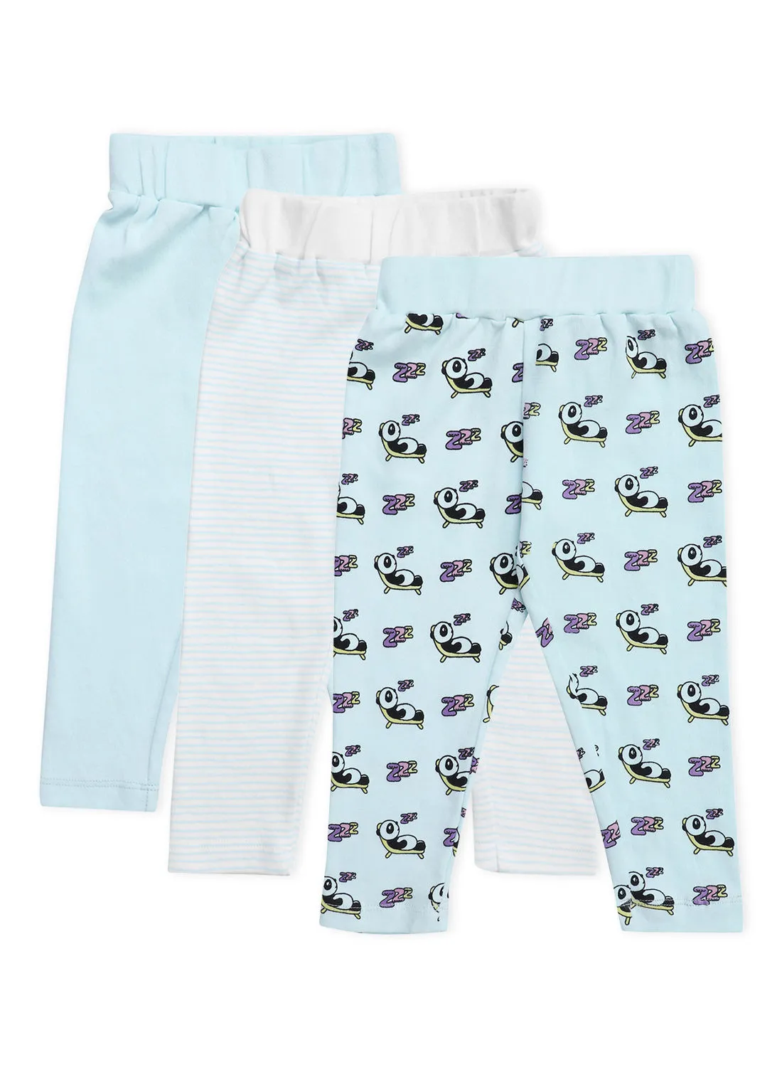Bebi Baby Boys  3-Piece Cotton Regular Fit Pants Set Blue/White
