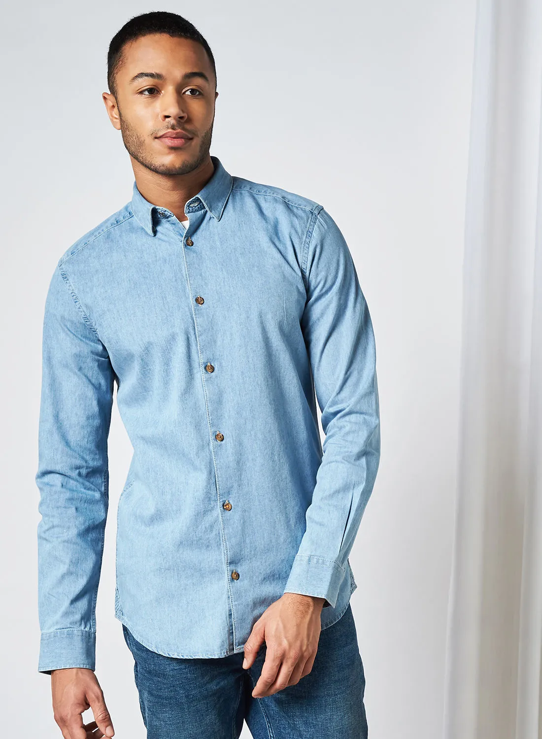 ONLY & SONS Onsask Life Long Sleeve Shirt أزرق فاتح