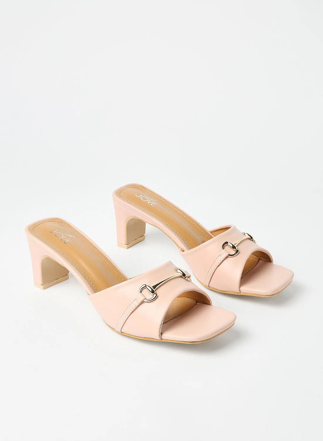 Jove Stylish Elegant Heeled Sandals Pink