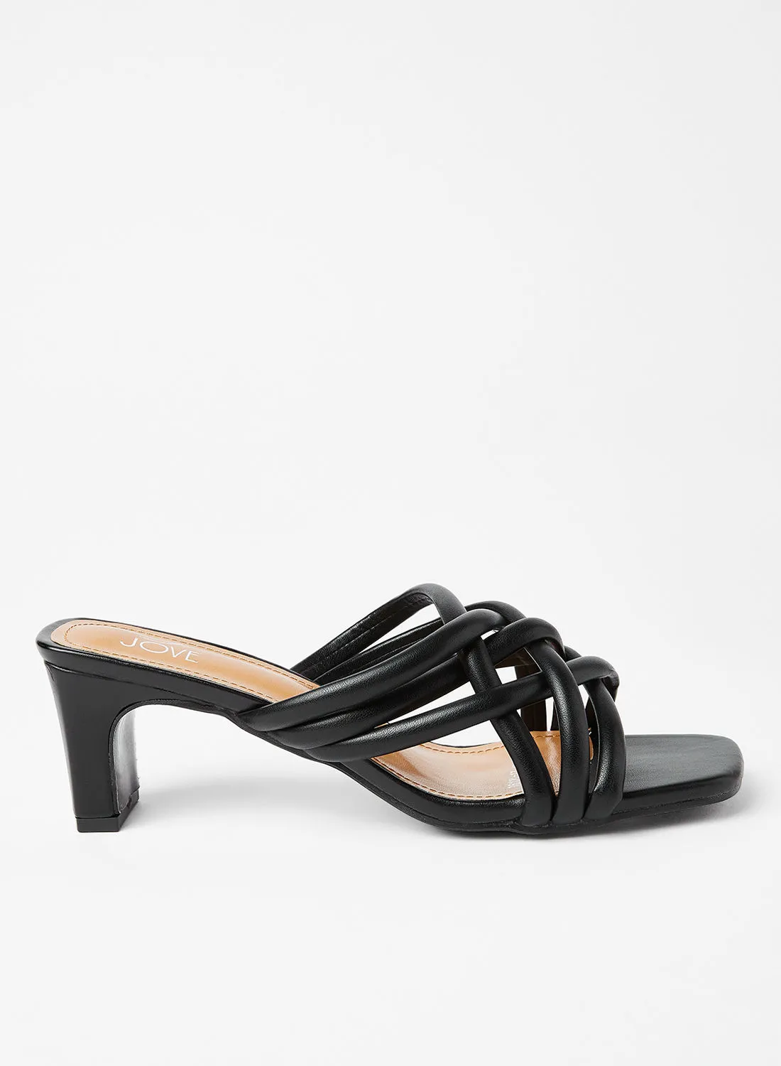 Jove Fashionable Heeled Sandals Black