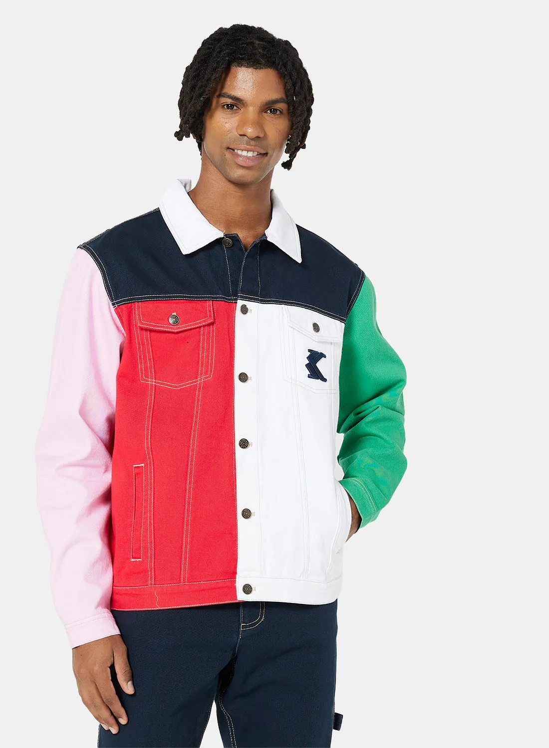 Karl Kani Colourblock Twill Jacket Multicolour