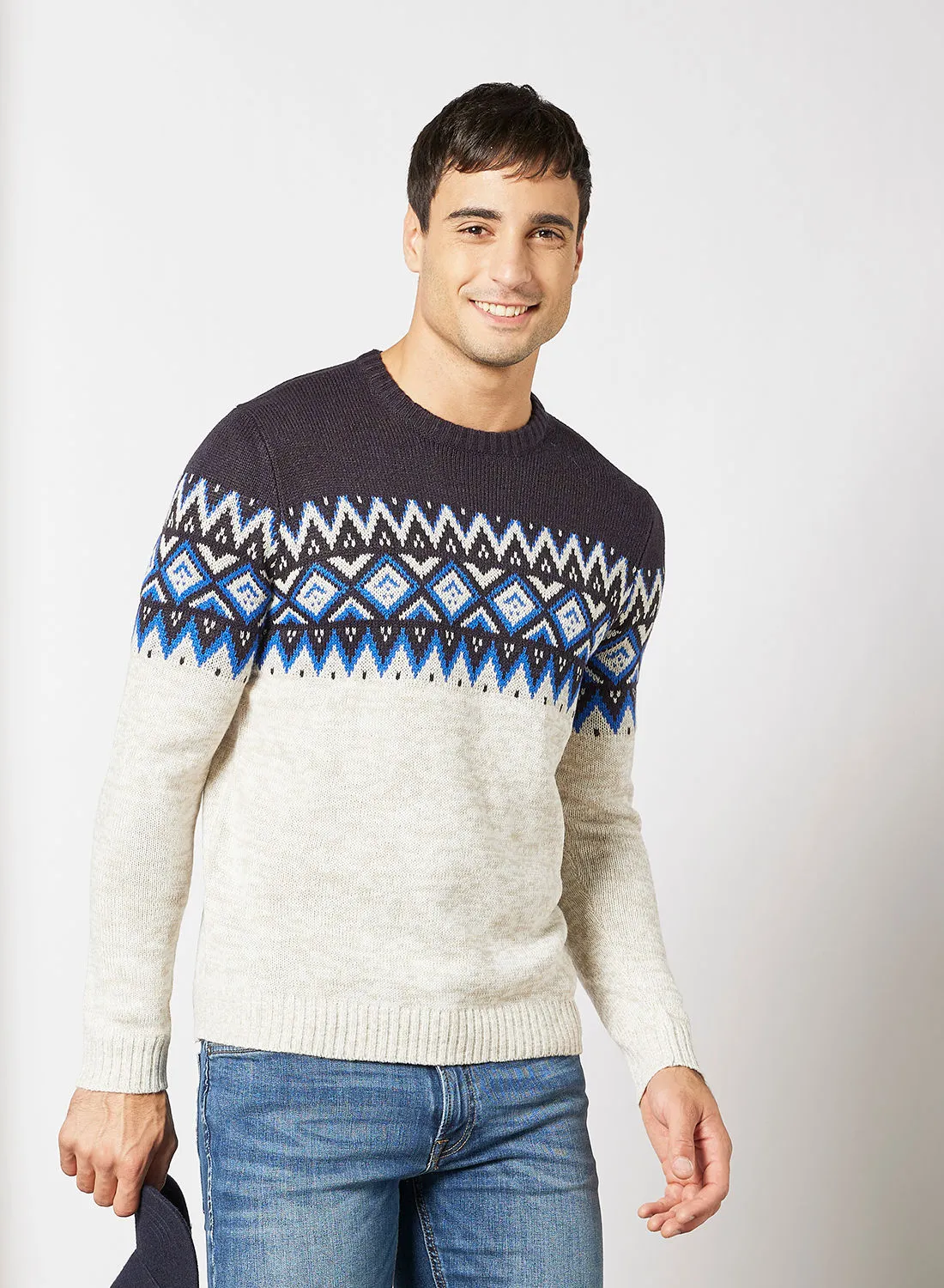 ONLY & SONS Patterned Sweater Blue