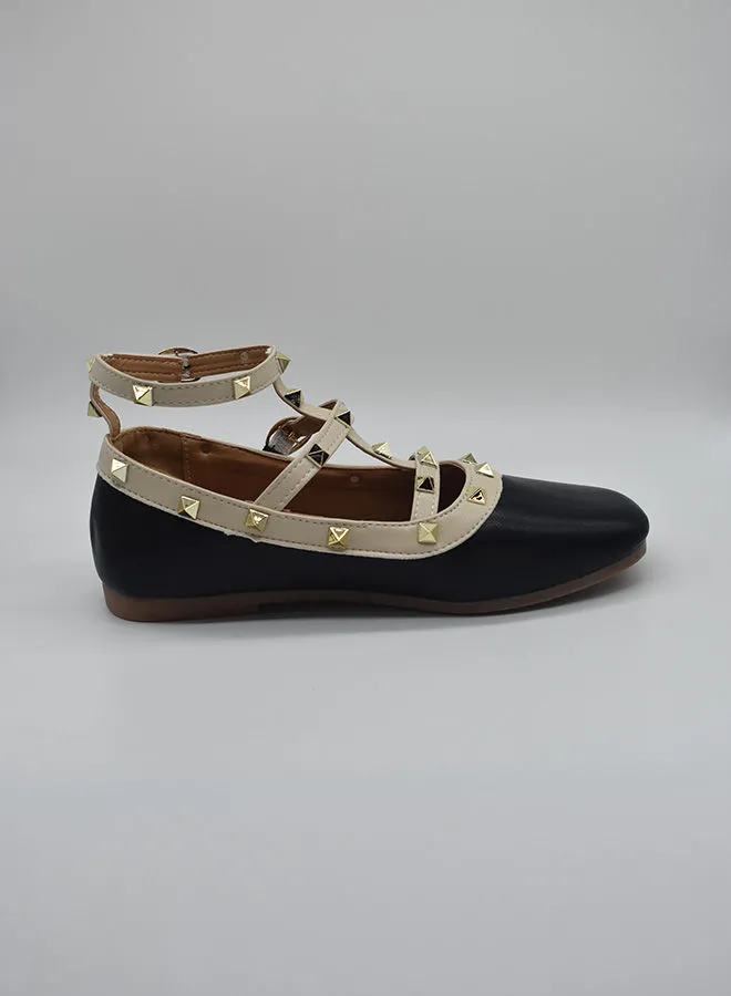 حذاء باليرينا مرصع بأشرطة للفتيات من هوبيبولا باللون الأسود