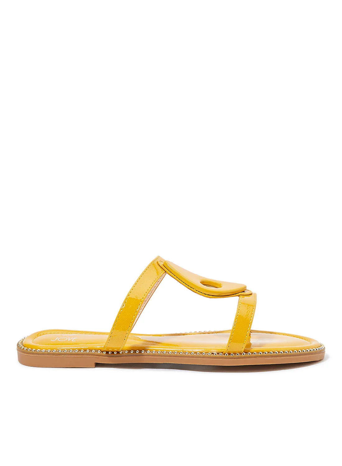 Jove Double Strap Flat Sandals Yellow