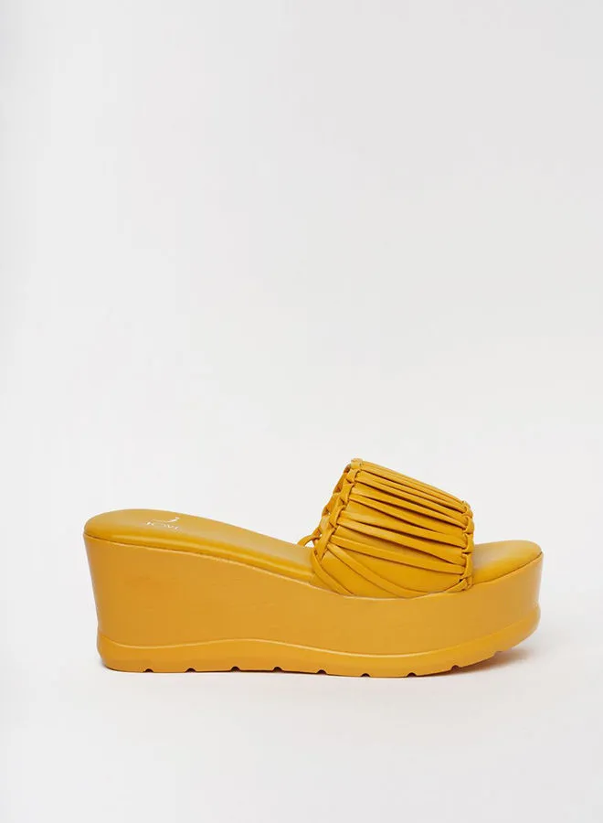 Jove Stylish Wedge Sandals Yellow