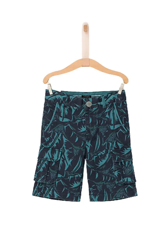 IKKS Boys Allover Print Bermuda Shorts Turquoise