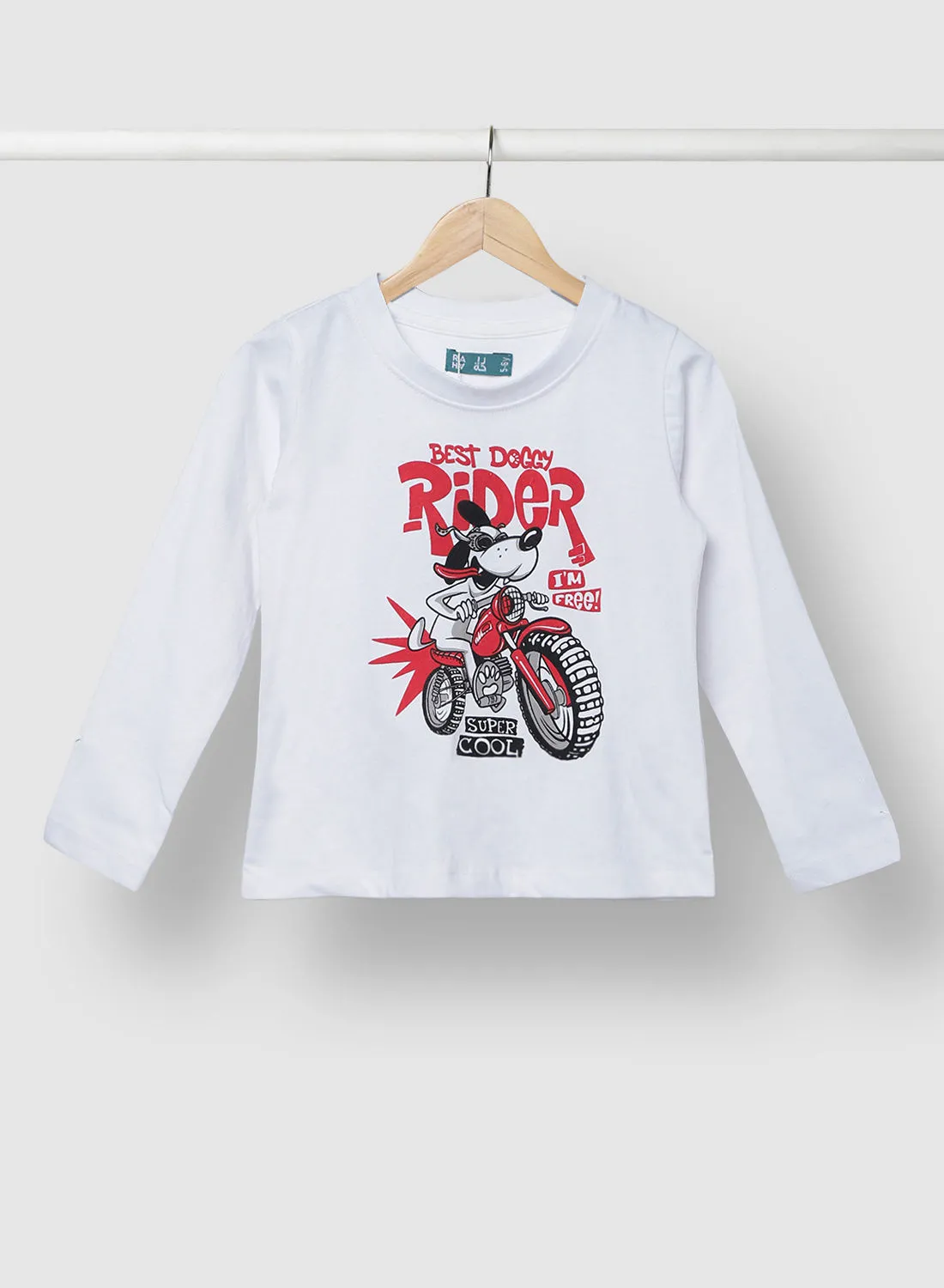 RAHA Boys Cool Comfy Stylish Long Sleeve T-Shirt Red / White