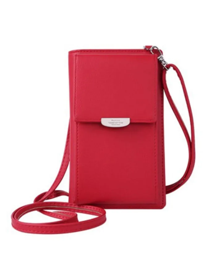 Generic Purse Plain Style حقيبة متعددة الوظائف ذات سعة كبيرة حمراء