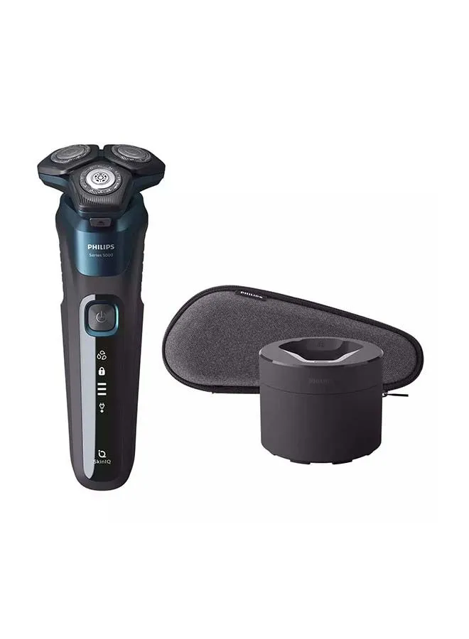 Philips Shaver Series 5000, Pouch, Quick Cleaning Pod, Electric Blue, Closed Box, 3 pin