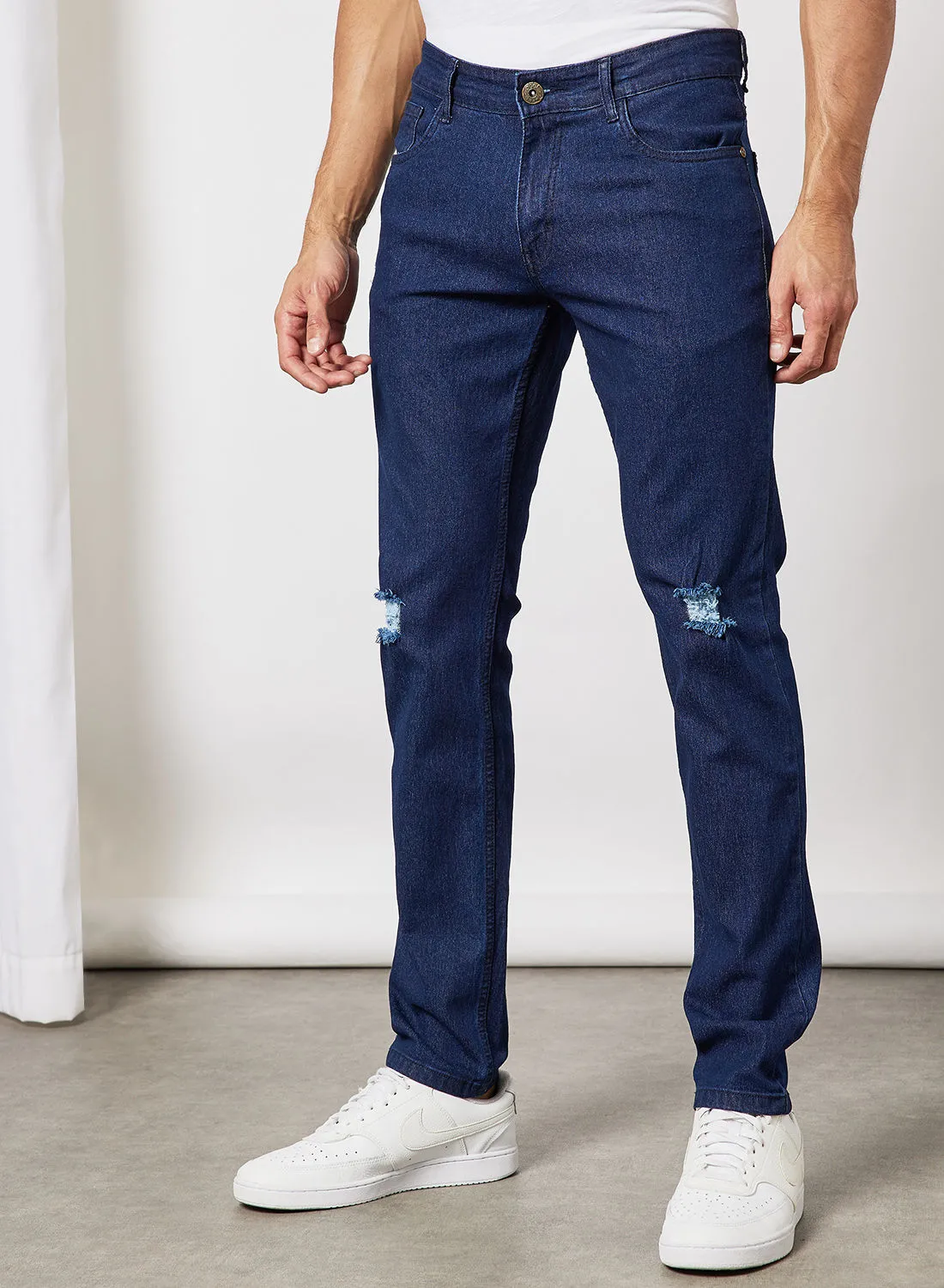 ABOF Casual Tapered Jeans Denim Blue