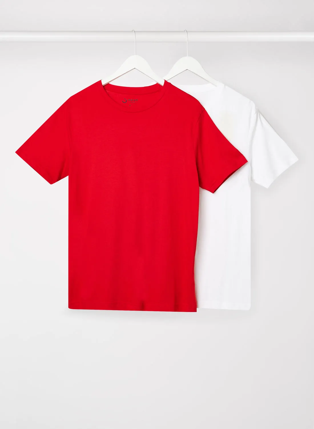 Noon East Pack of 2 Basic Crew Neck T-Shirt Red/White