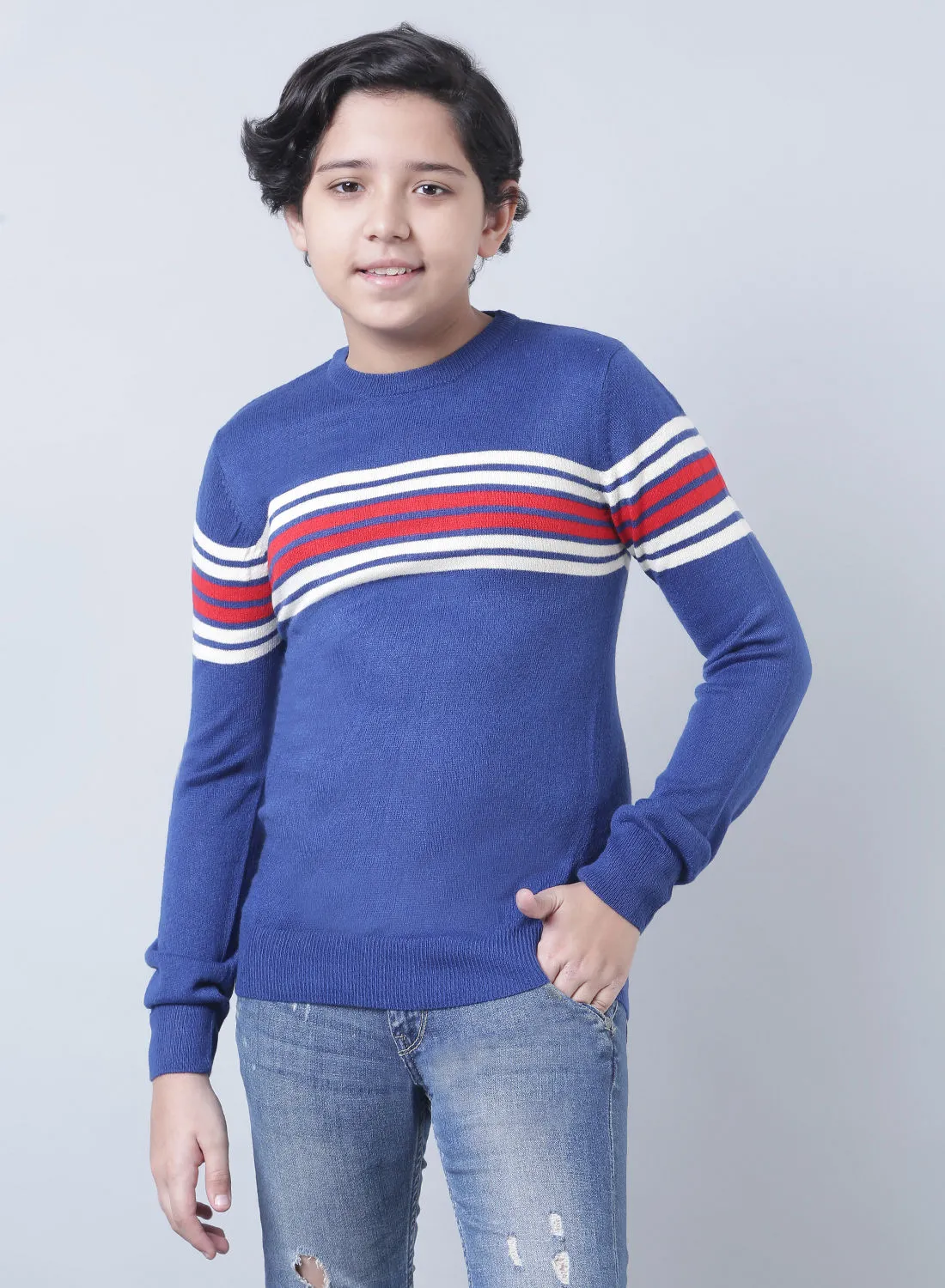 NEON Boy Casual Long Sleeve Sweater Navy
