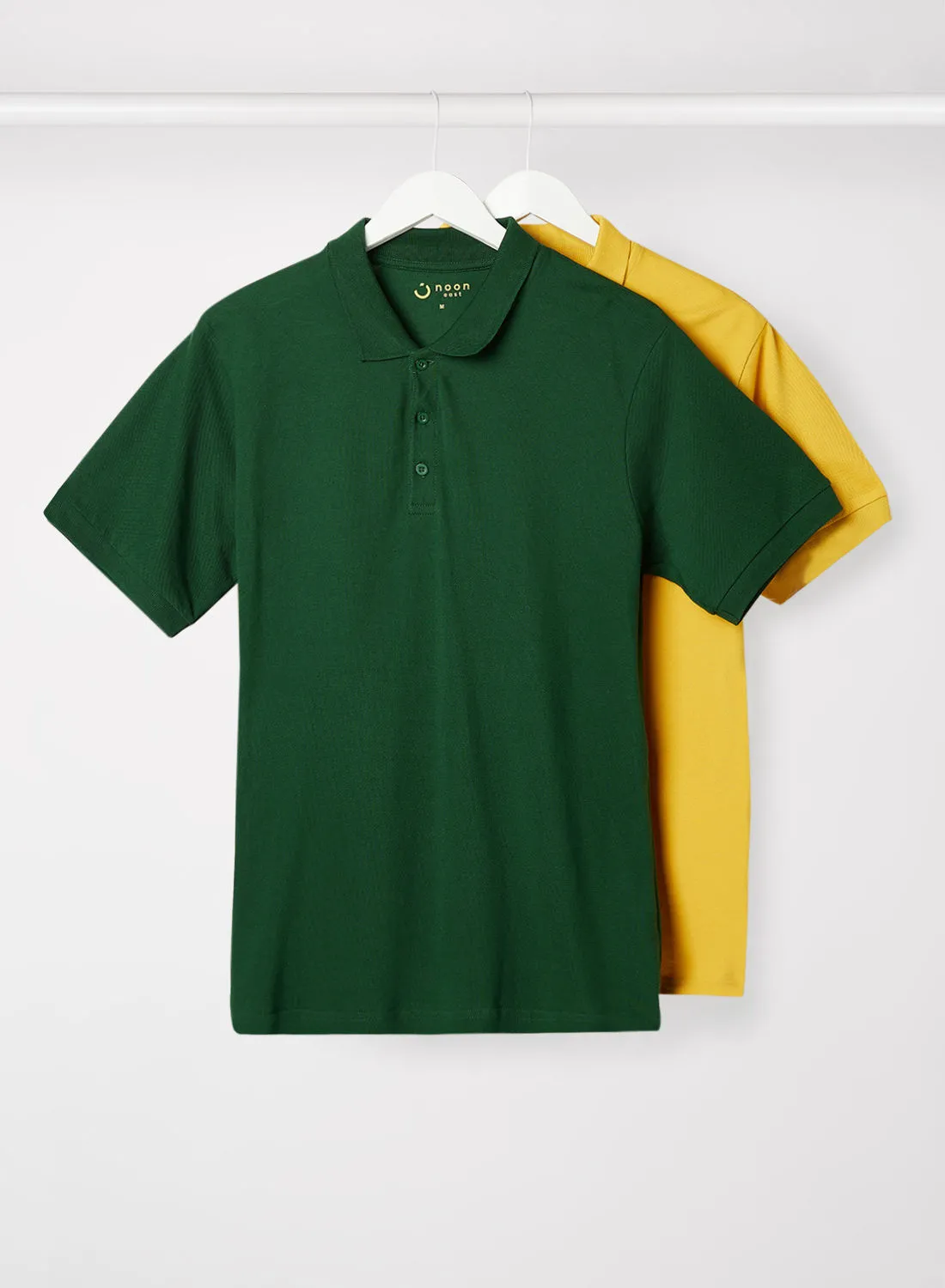 Noon East 2 Pack Basic Polo Dark Green/Mineral Yellow