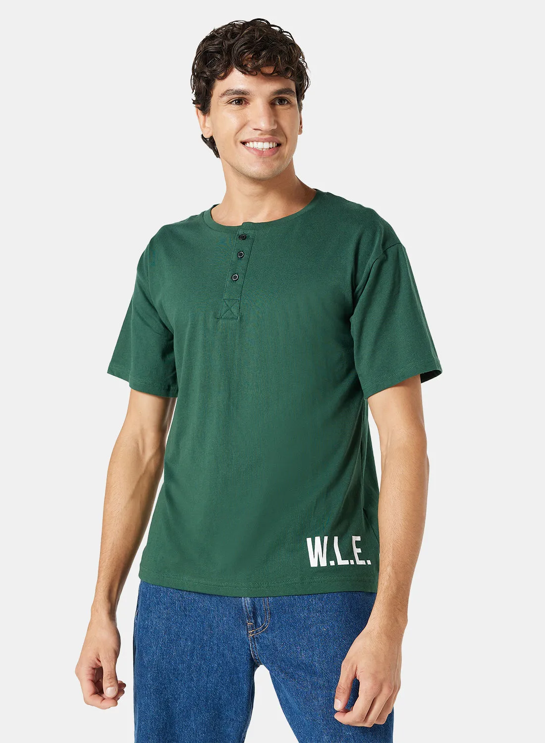 Sivvi x D'Atelier Eco-Friendly Logo Oversized T-Shirt Dark Green