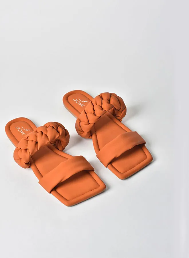 Jove Stylish Flat Sandals Orange
