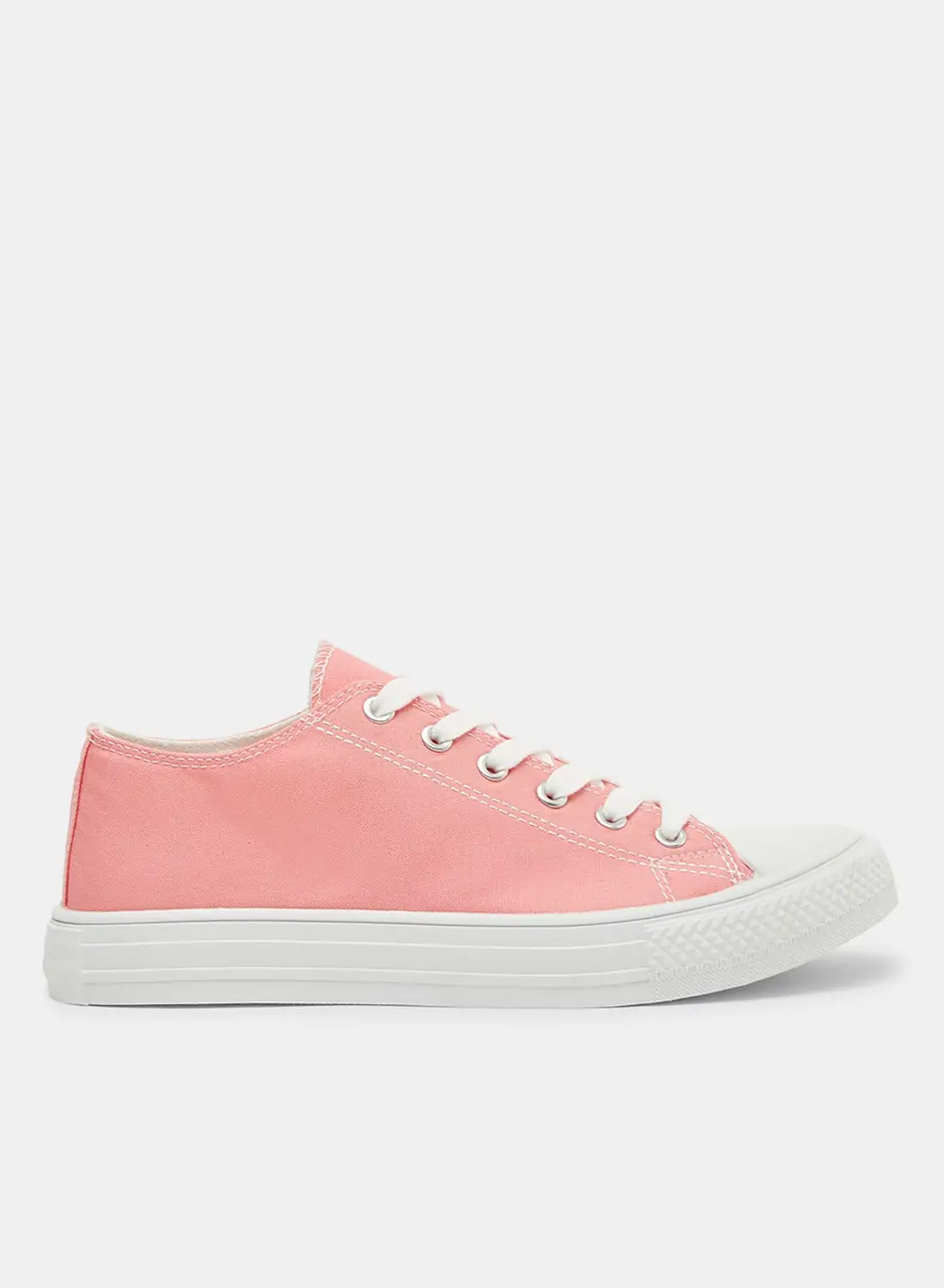 LABEL RAIL Canvas Low Top Sneakers Peach