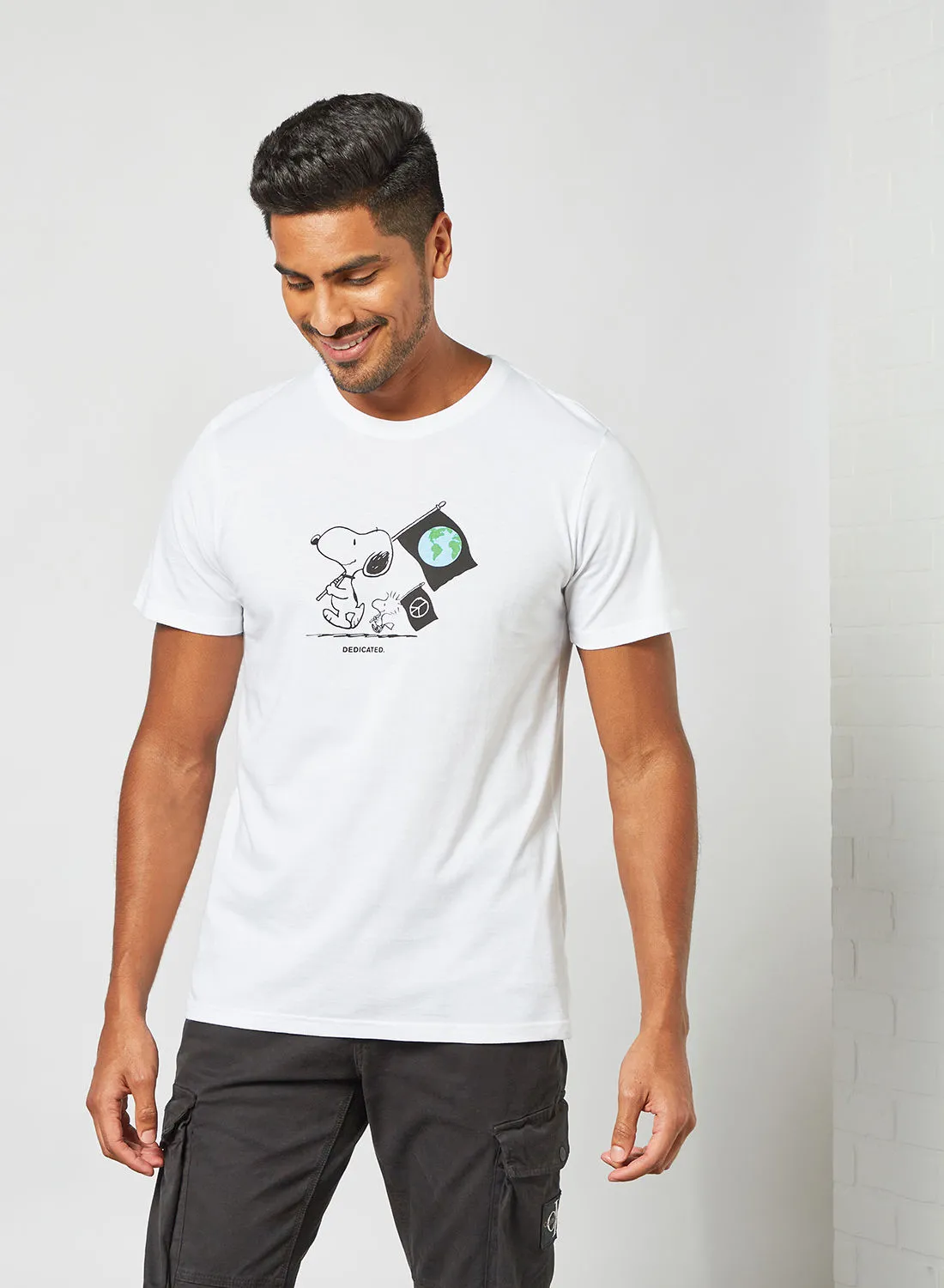 DEDICATED Snoopy Print T-Shirt White