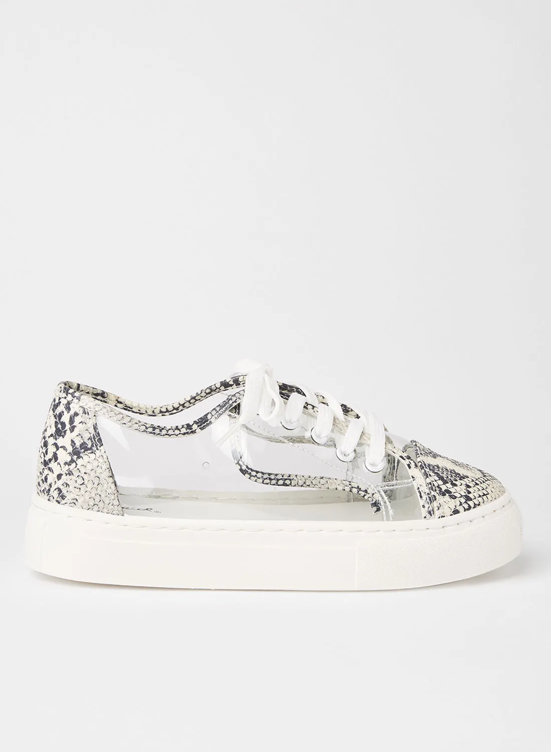 Qupid Royal Textured Sneakers White Grey