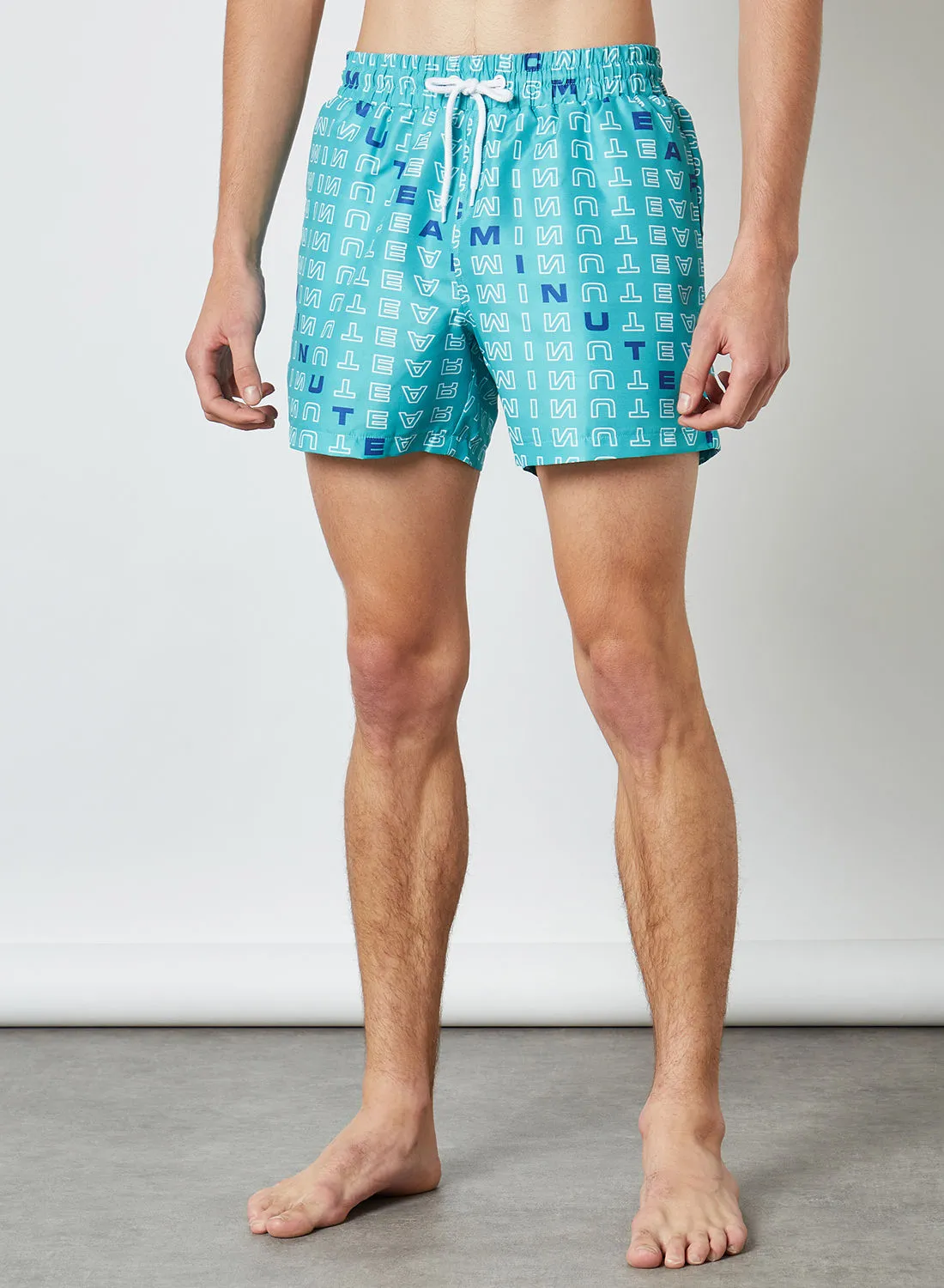 Arcminute Printed Swim Shorts Gris