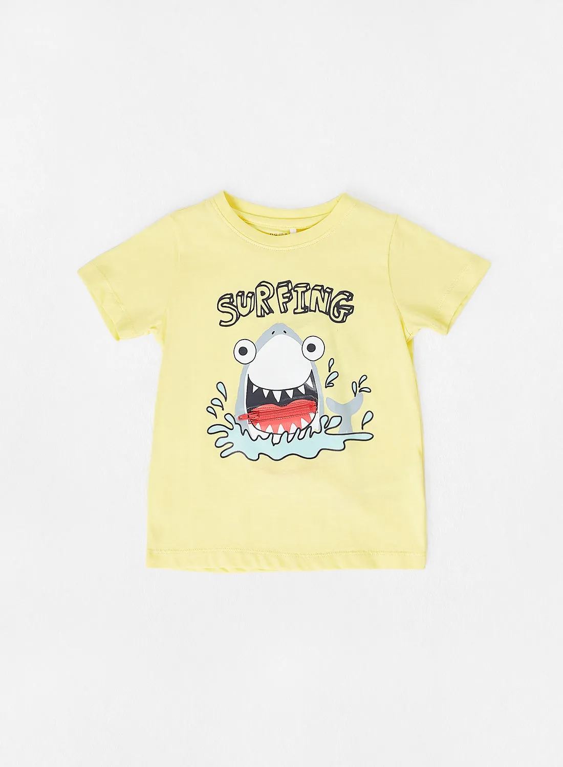 NAME IT Baby/Kids Surfing Print T-Shirt Yellow