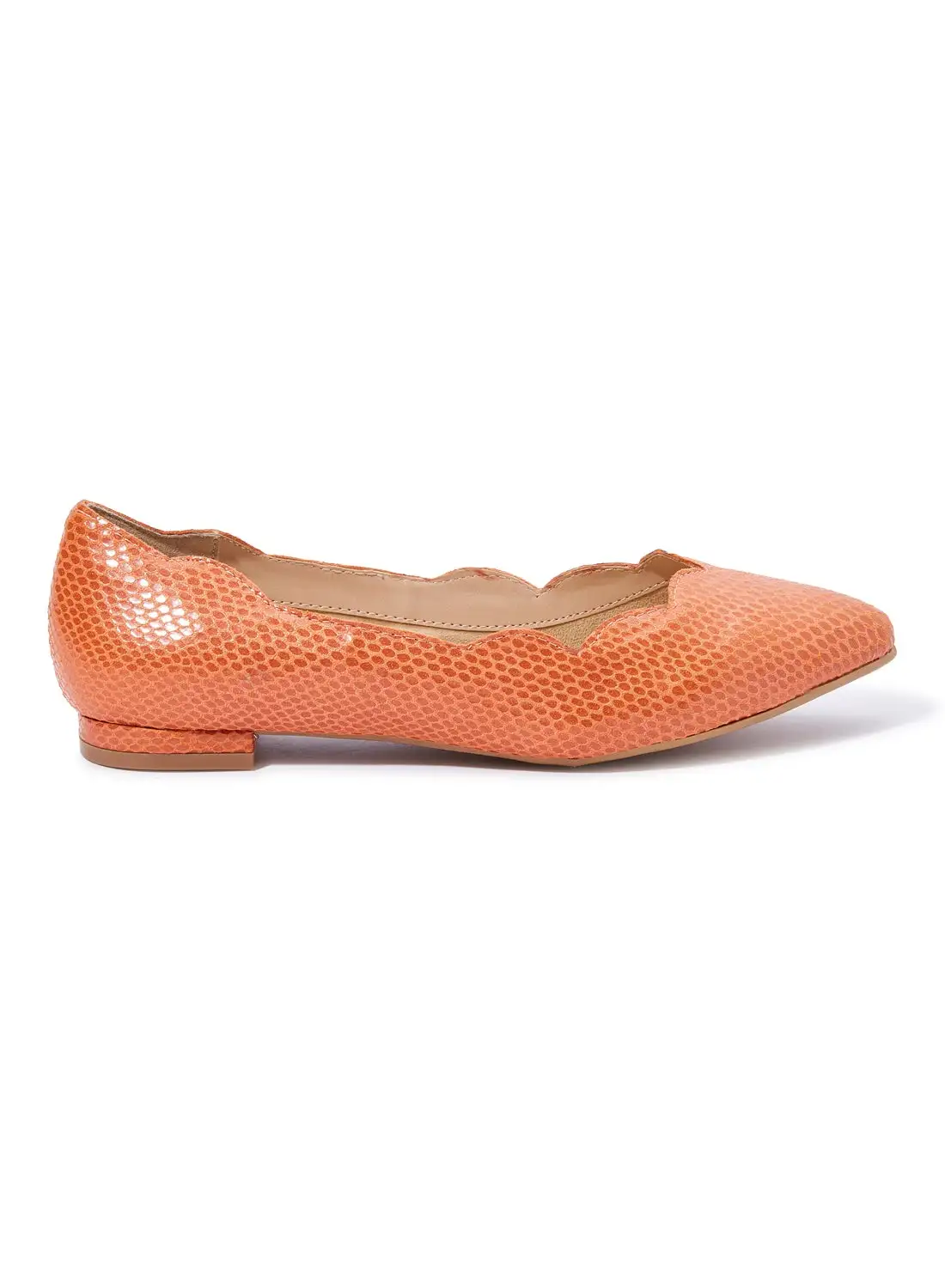 AEROSOLES Textured Detail Ballerinas Coral