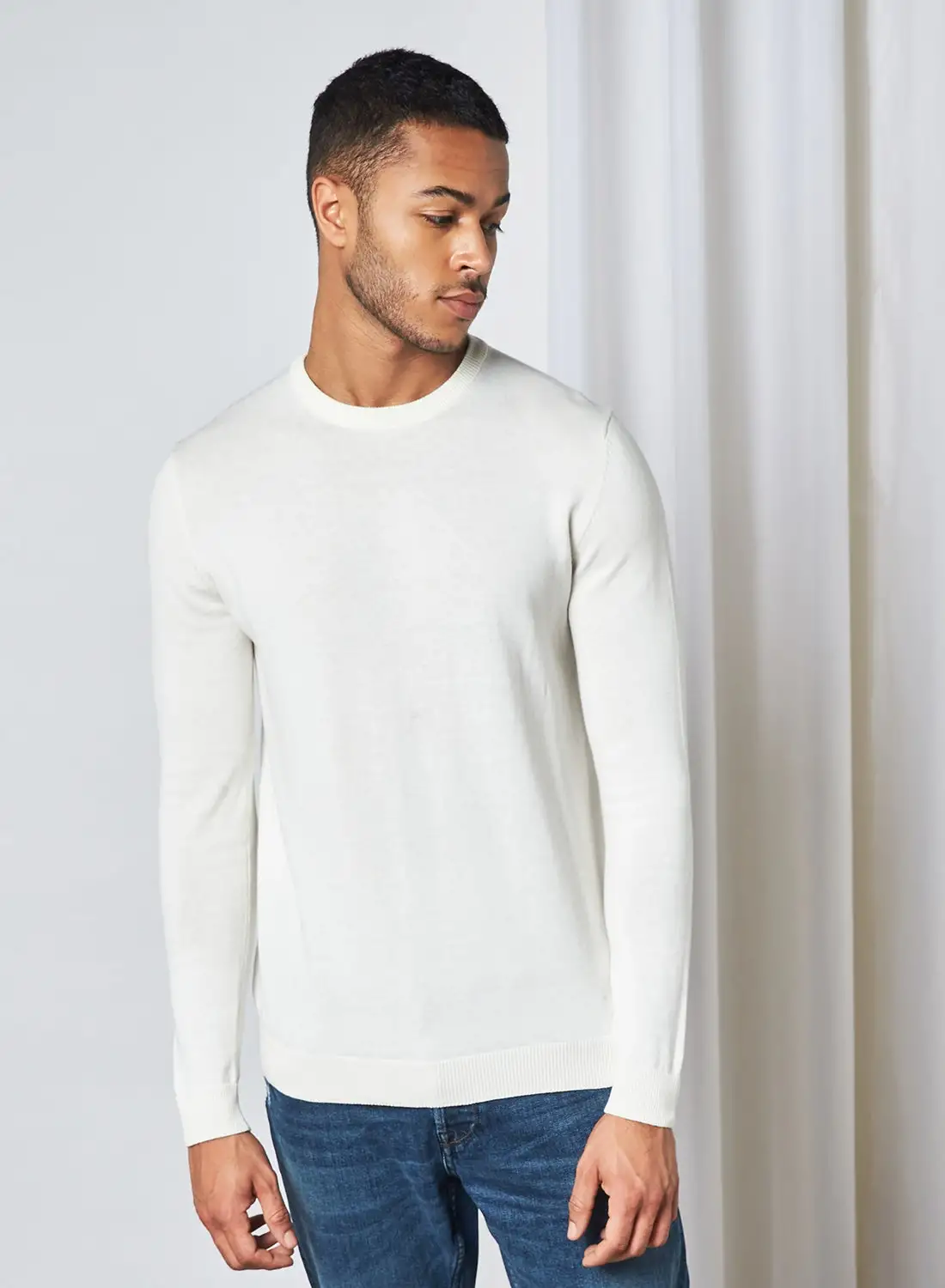 ONLY & SONS Onsalex 12 Crew Neck Knitted Sweater Cloud Dancer