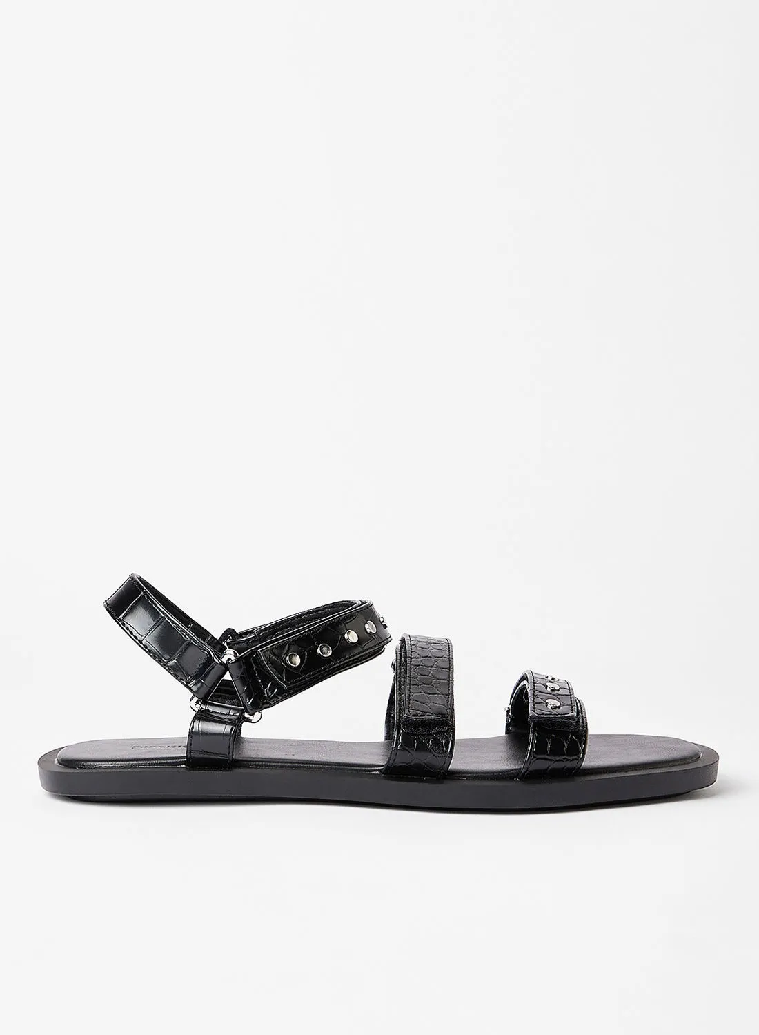 Pimkie Textured Velcro Sandals Black