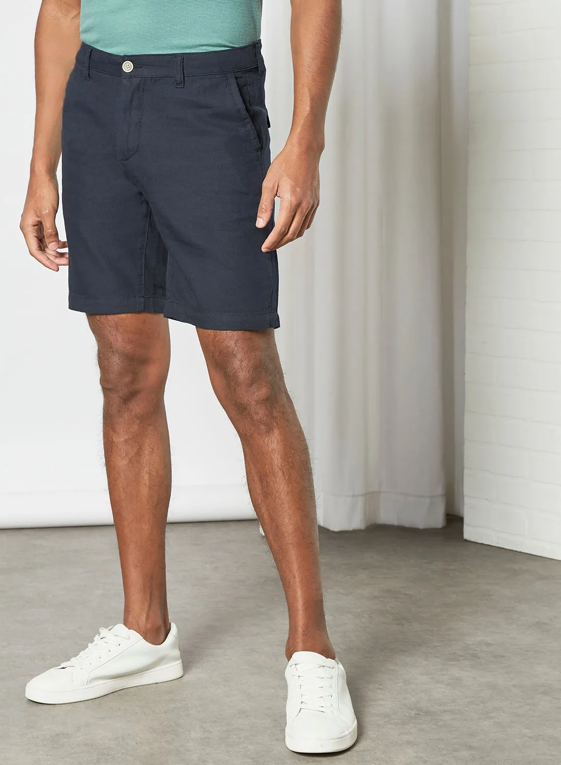R&B Men's Pocket Detail Shorts Navy Blue