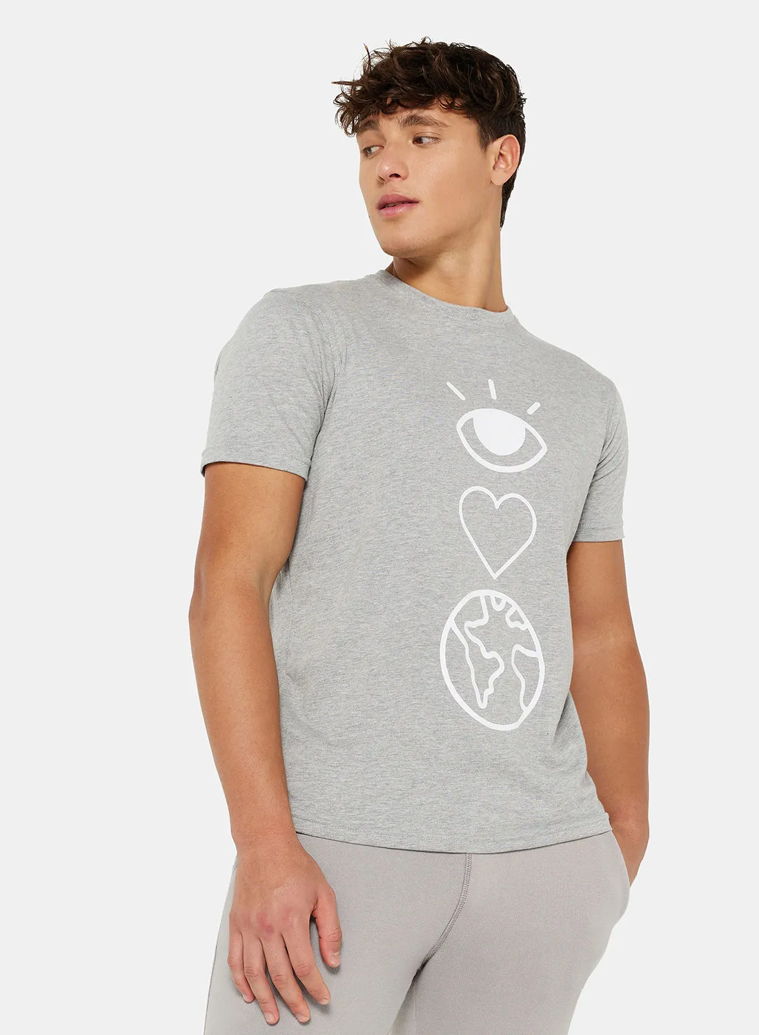 Sivvi x D'Atelier Eco-Friendly Graphic Crew T-Shirt Light Grey