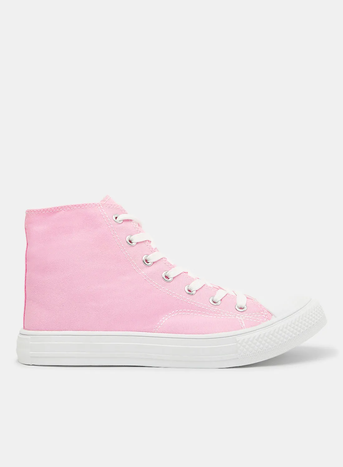 LABEL RAIL High Top Canvas Sneakers Pink