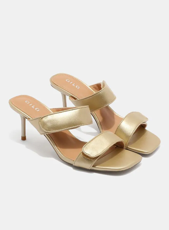 Aila Stylish Heeled Sandals Light Gold