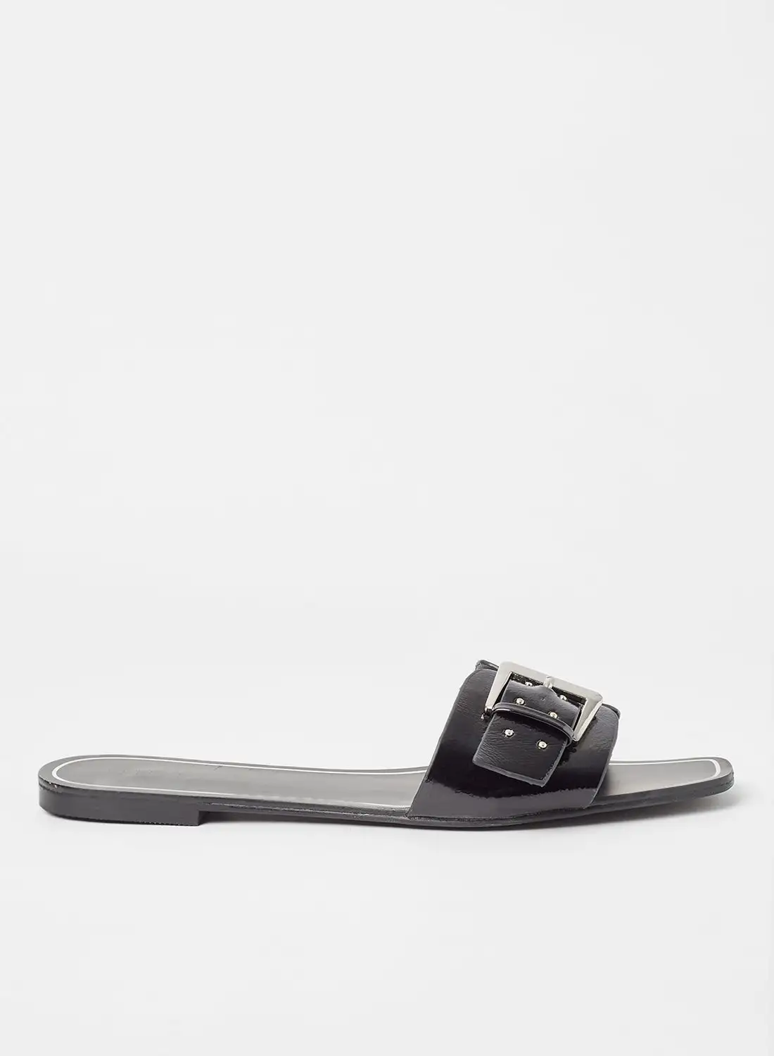 Mohito Buckle Detailed Flat Sandals Black