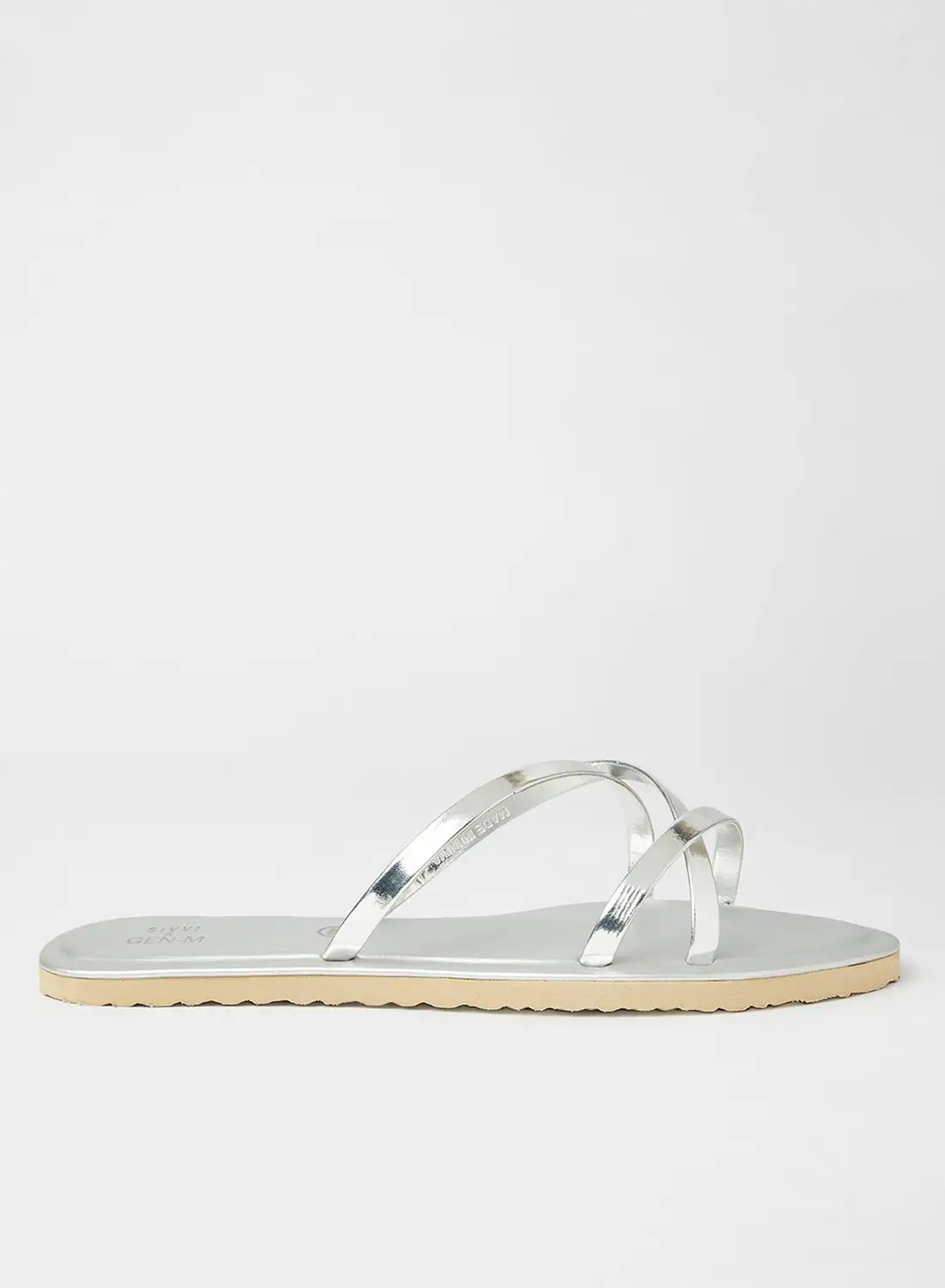 Sivvi x GenM Strappy Slip-On Sandals Silver