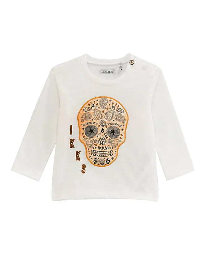 IKKS Decorated Skull T-Shirt Off White