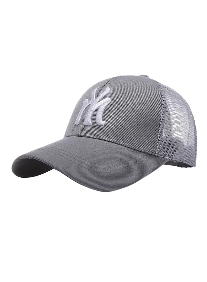 Generic قبعة صيفية شبكية مطرزة من نيويورك باللون الرمادي
