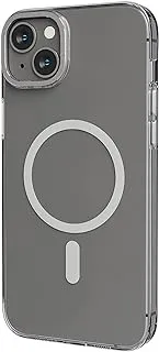 جراب خلفي شفاف من Levelo متوافق مع MagSafe Sensa للحماية من الصدمات/ حافة كلاسيكية/ مقاومة للصدمات/ حلقة كاميرا معدنية/ شفاف للغاية متوافق مع iPhone 14 Plus 6.7 بوصة (شفاف/فضي)