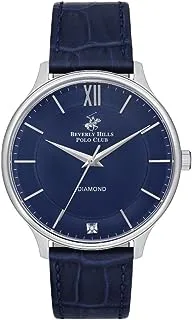 Beverly Hills Polo Club Men's 2035 Movement Watch, Analog Display and Leather Strap - BP3308X.399, Blue