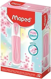 Maped 742576 Pastel Highlighter 12-Pieces Set, Pink
