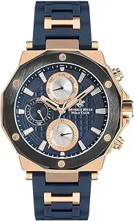Beverly Hills Polo Club Men's Quartz Movement Watch, Chronograph Display and Silicone Strap - BP3152X.899, Blue