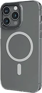 Levelo متوافق مع MagSafe Sensa جراب خلفي شفاف واقي من الصدمات / كلاسيكي / حافة مقاومة للصدمات / حلقة كاميرا معدنية / شفاف للغاية متوافق مع iPhone 14 Pro Max 6.7 بوصة (شفاف / رمادي)