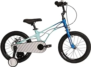 Mogoo Horizon Lightweight Magnesium Kids Bike 4-7 Years Old Boys Girls, Adjustable Height, Disc Handbrakes, Reflectors, Gift for Kids, 16-Inch Bicycle with Training Wheels - Blue
