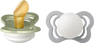 Bibs Pacifier Couture (Latex) Sz 2 - Toddler (+6M) 2pc - Sage Night/Cloud Night