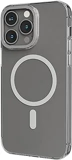 جراب خلفي شفاف من Levelo متوافق مع MagSafe Sensa للحماية من الصدمات/ حافة كلاسيكية/ مقاومة للصدمات/ حلقة كاميرا معدنية/ شفاف للغاية متوافق مع iPhone 14 Pro Max 6.7 بوصة (شفاف/فضي)