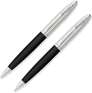 Franklin Covey Lexington Midnight Black w/Chrome Appointments Ballpoint Pen & 0.9mm Pencil Set