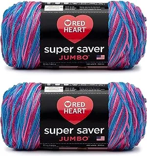 خيوط Red Heart Super Saver Jumbo Bonbon - عبوتان بوزن 283 جم/10 أونصة - أكريليك - 4 متوسطة (صوف) - 482 ياردة - حياكة/كروشيه