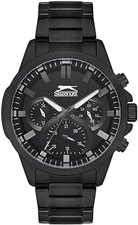 Slazenger Men's Quartz Movement Watch, Multi Function Display and Metal Strap - SL.9.6526.2.01, Black