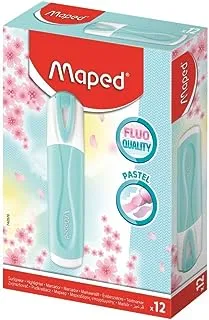 Maped 742570 Pastel Highlighter 12-Pieces Set, Blue