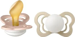 Bibs Pacifier Couture (Latex) Size 1 - Baby 0-6 Months 2pc - Blush Night/Vanilla Night