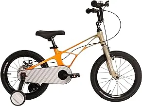 Mogoo Horizon Lightweight Magnesium Kids Bike 4-7 Years Old Boys Girls, Adjustable Height, Disc Handbrakes, Reflectors, Gift for Kids, 16-Inch Bicycle with Training Wheels - Orange